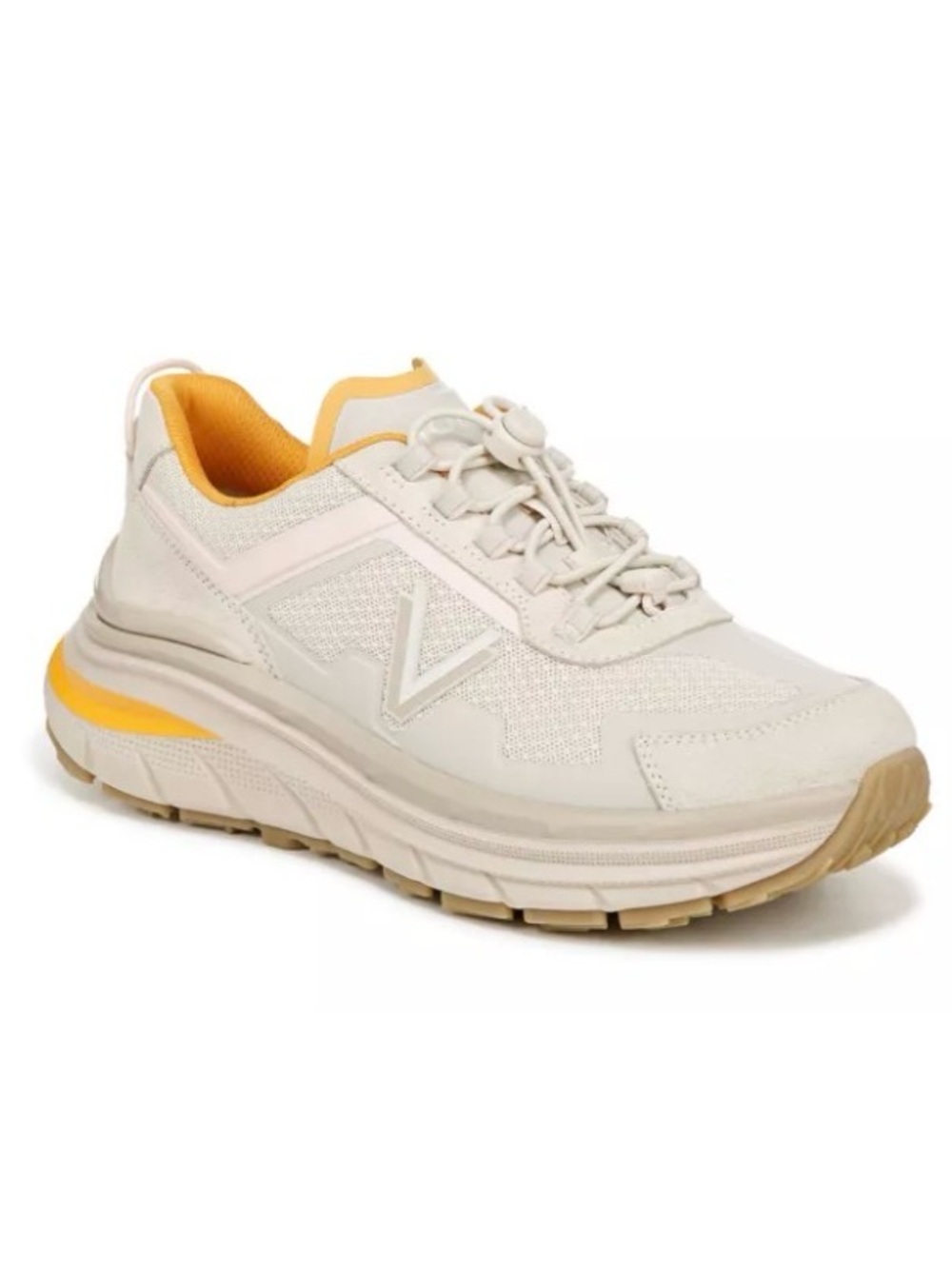 Vionic Women's Cream Sneaker with Yellow Trim - Picture 3 of 10